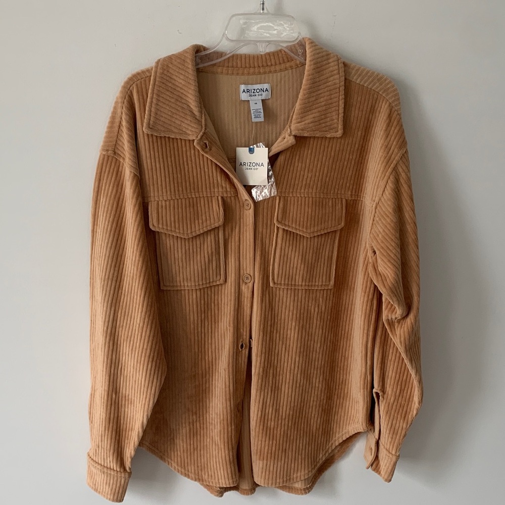 Arizona Jean Company Corduroy Utility Jacket in Camel Brown - Picture 1 of 8